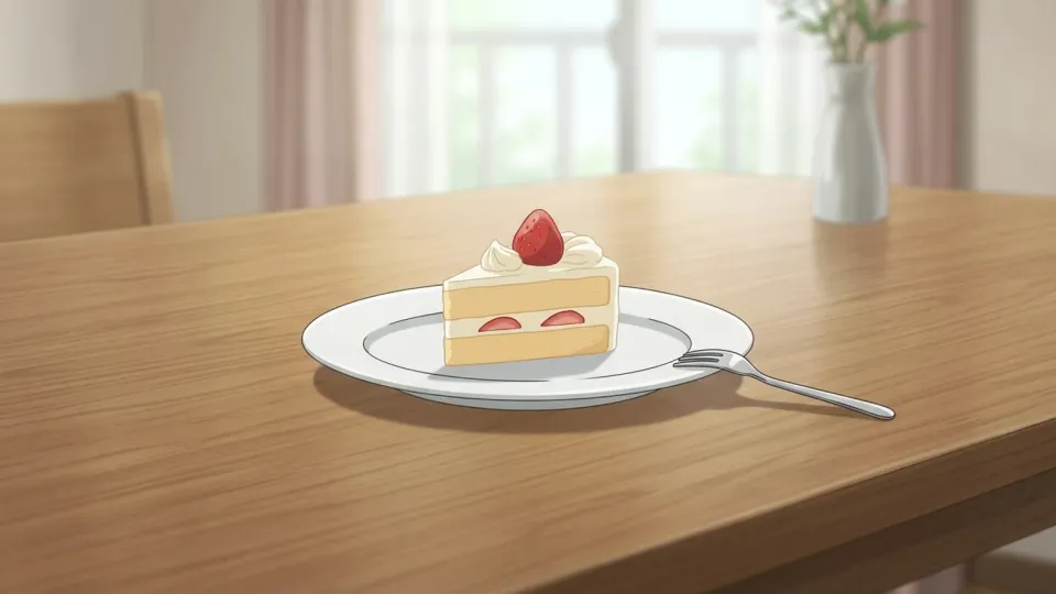 白い平皿に載ったケーキ