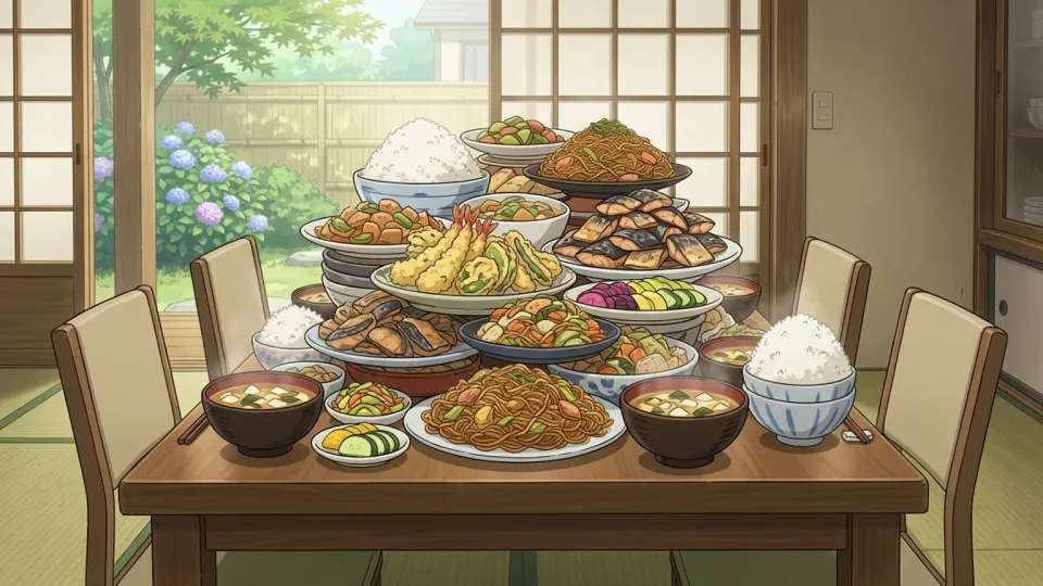 パーティーのために用意されたたくさんの食べ物