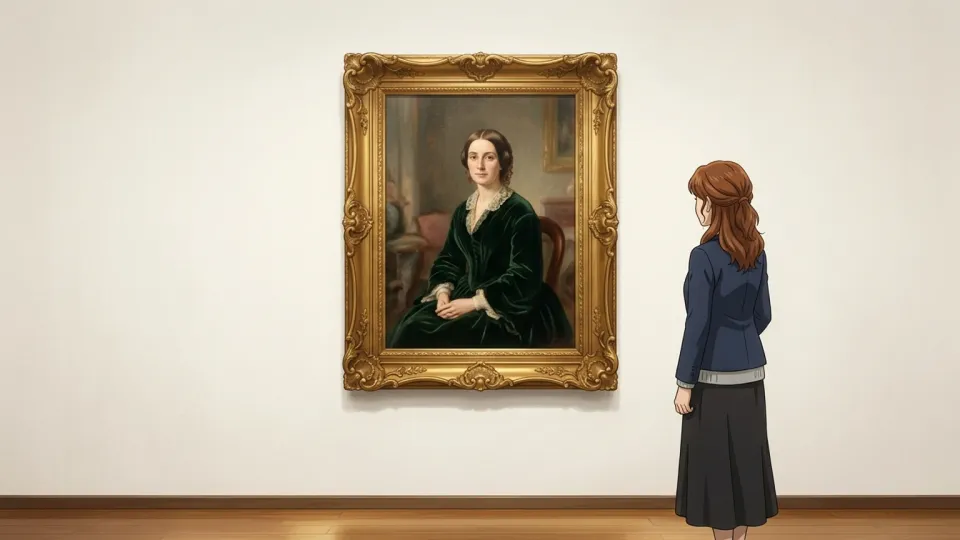 美術館に飾られた女王の肖像画