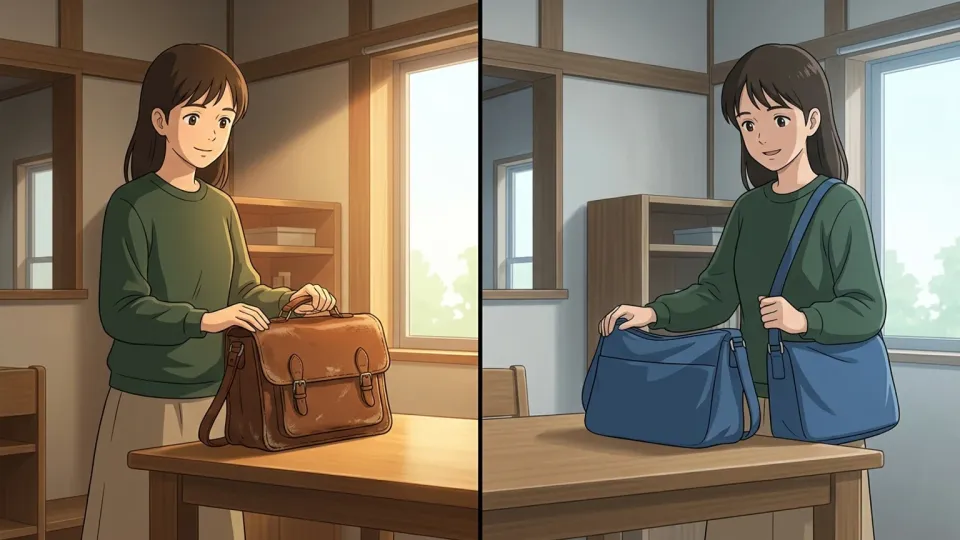 女性が机の上で書類を確認しているイラスト