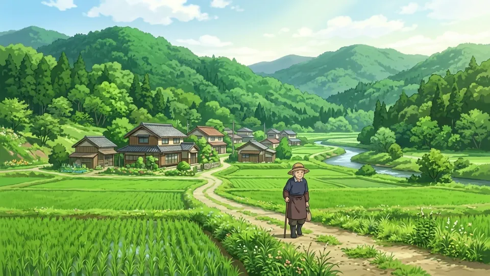 地方の静かな町の風景