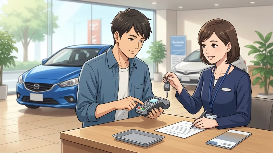 車両受け取り前に残金を支払う購入者