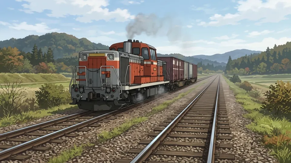 線路を走る列車