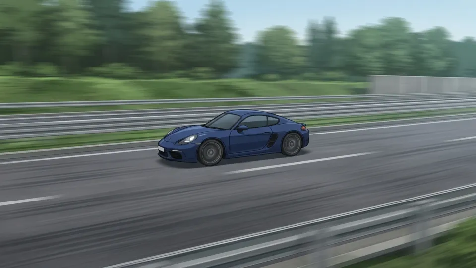 高速で走る車