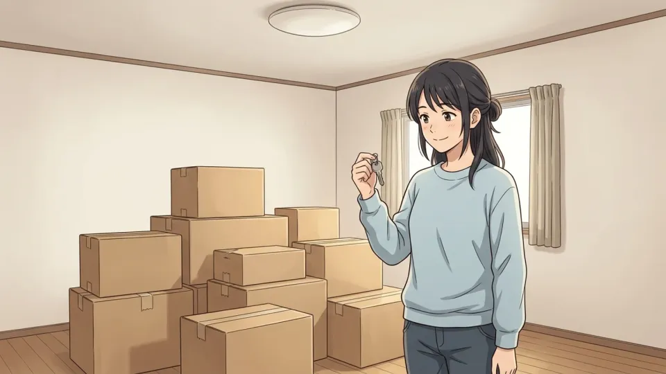 新しいアパートに引っ越したばかりの人物