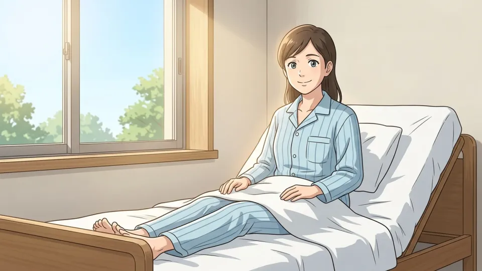 手術後に回復に向かう患者