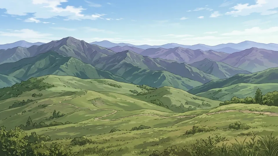 美しい山々が広がる地域の風景