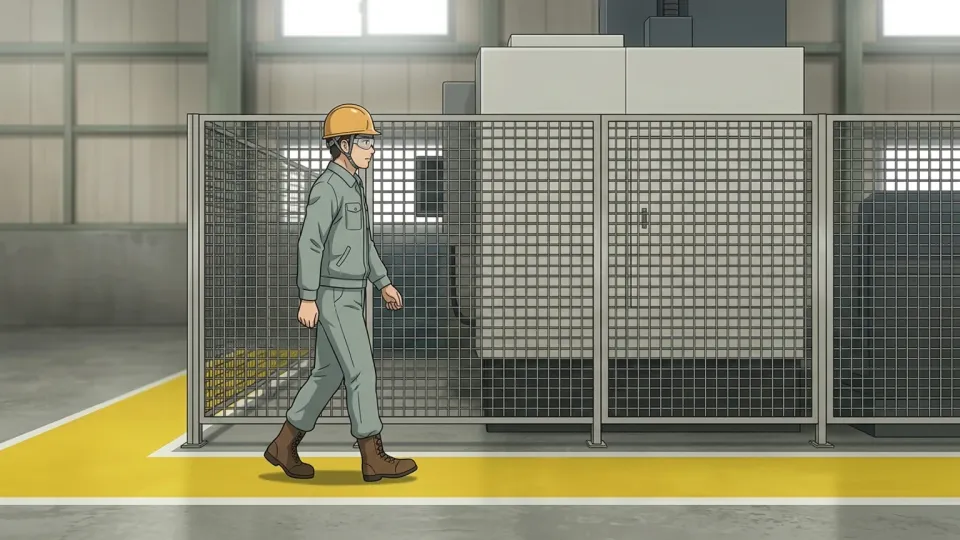安全規則を確認する作業員