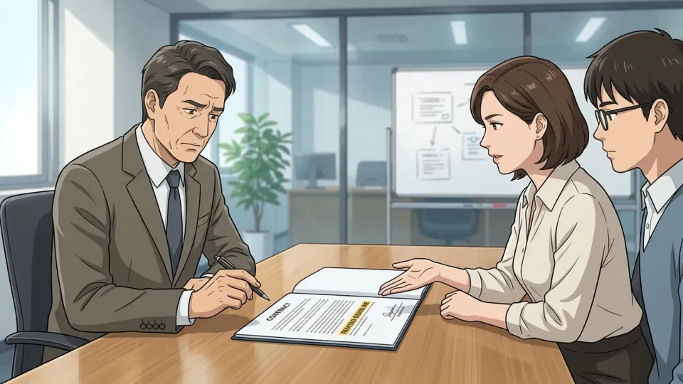 変更後の期限への同意をためらう仕入先担当者