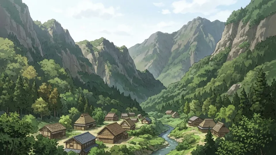 山の中の遠い村
