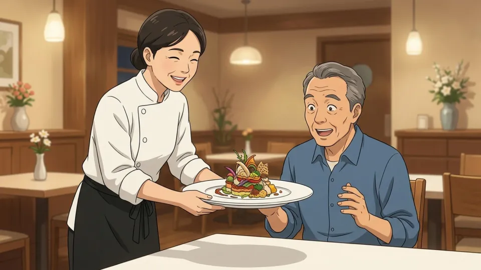 独創的な料理で有名なシェフ