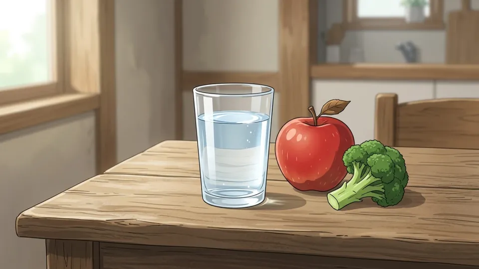 健康的な生活に欠かせない水と果物