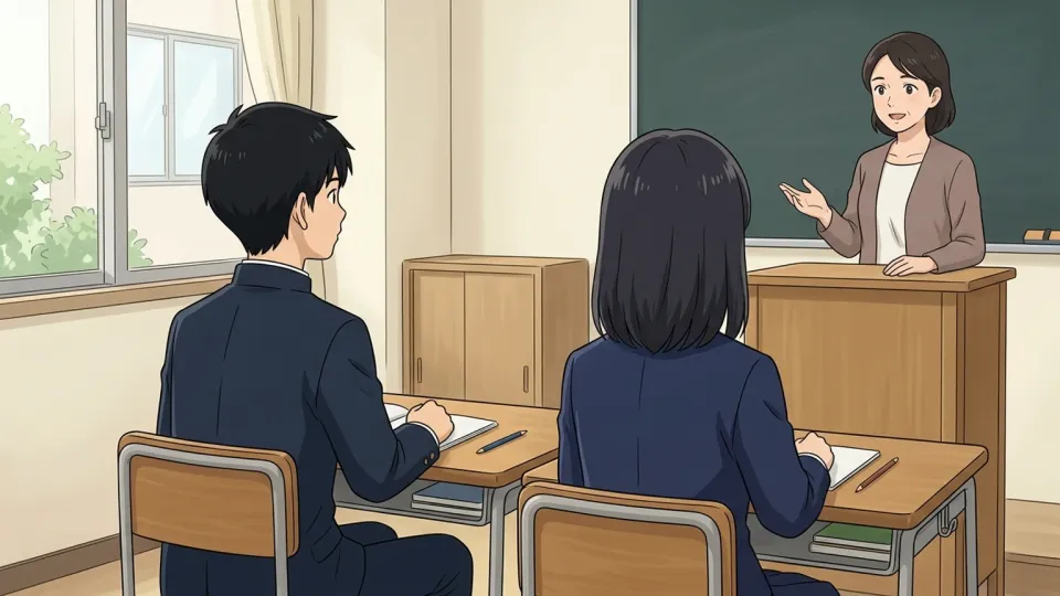 先生に敬意を払う生徒たち
