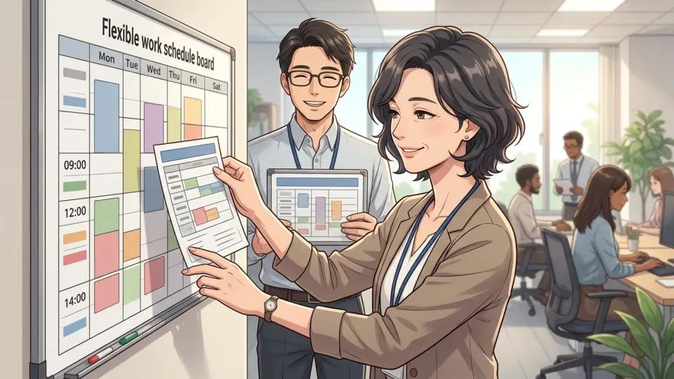 会社が熟練社員を引き留めるために柔軟な勤務予定を提示している