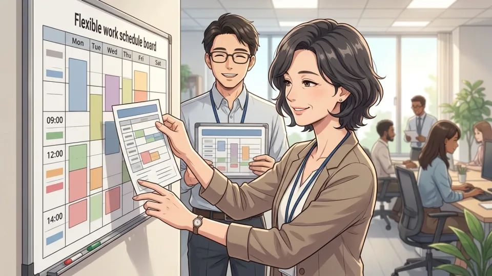 会社が熟練社員を引き留めるために柔軟な勤務予定を提示している