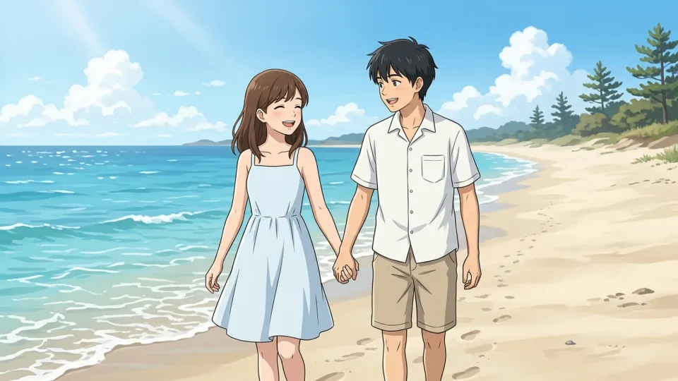 夏休みに恋愛関係を始めた男女