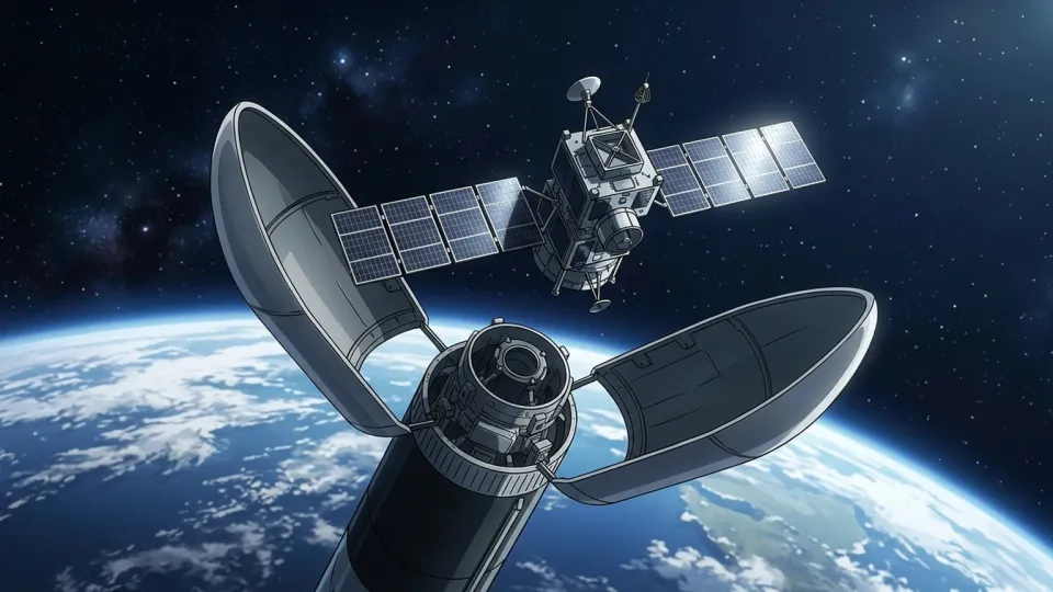 宇宙へ打ち上げられる人工衛星