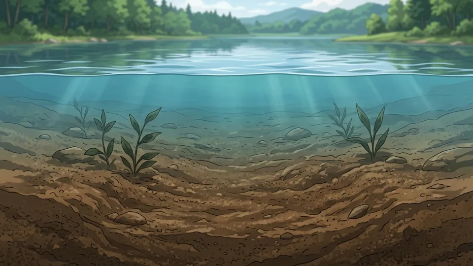 湖底にたまった沈殿物