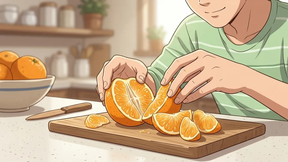 房に分かれたオレンジのイラスト