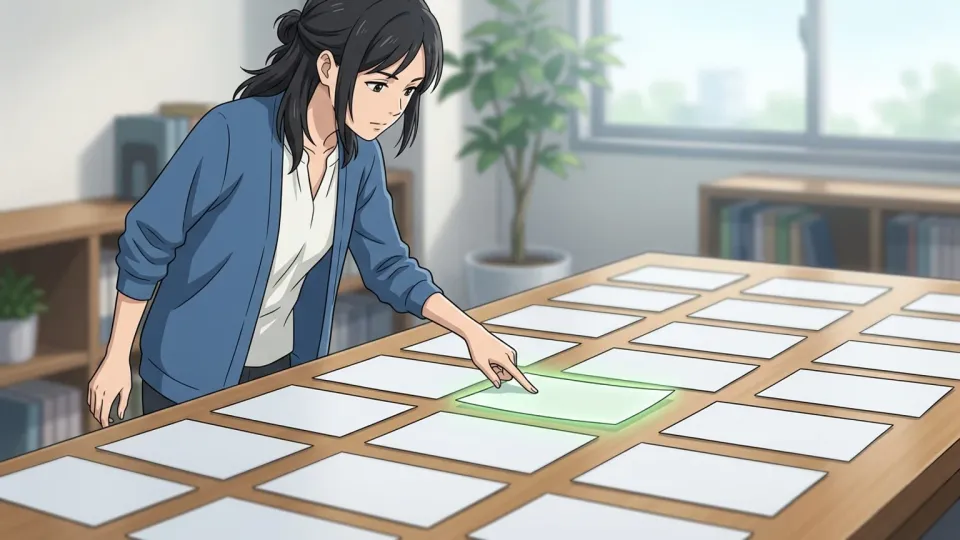 書類の選択を行う様子