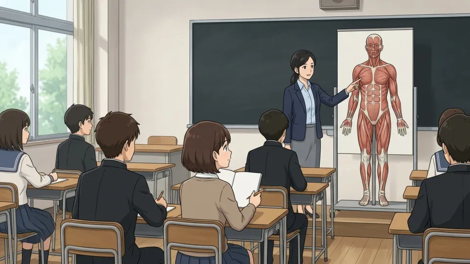 学校で性に関する健康教育を受けている生徒たち