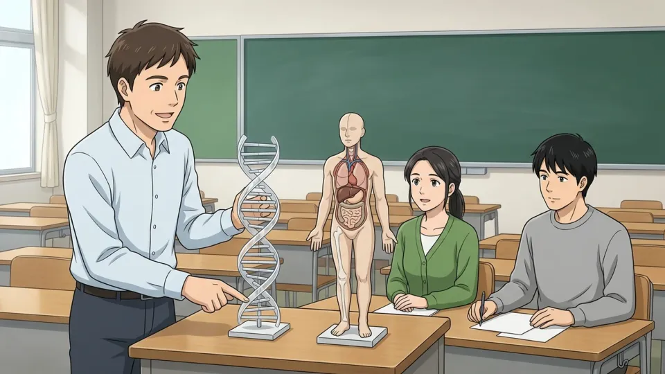 人間の性的特質について学ぶ講義の様子