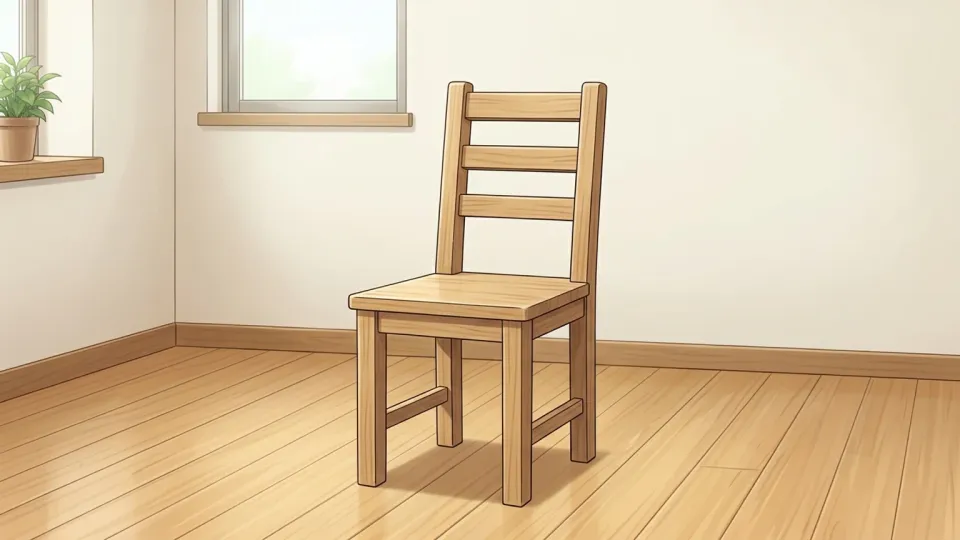 装飾のないシンプルな木製の椅子