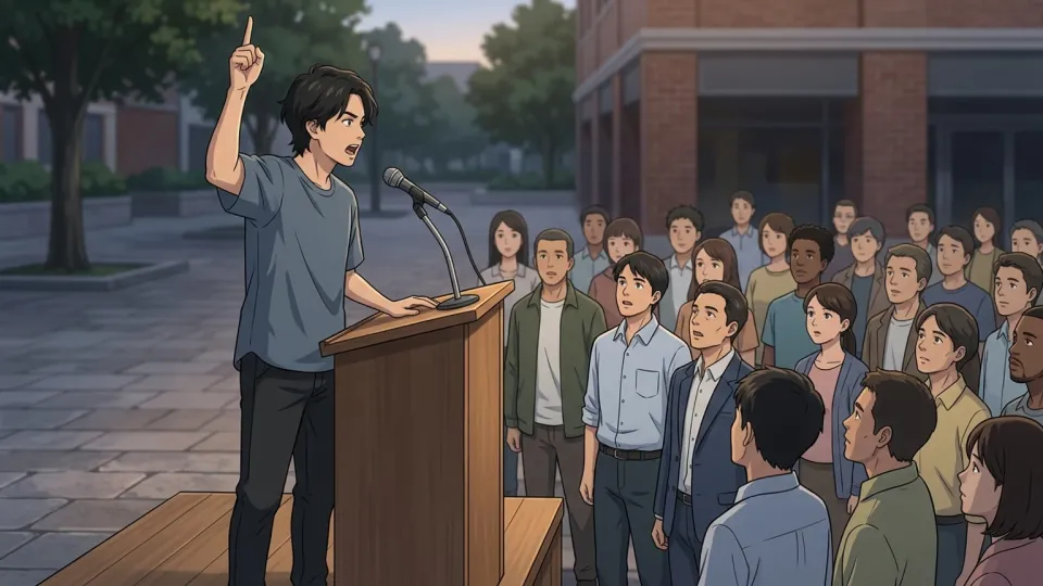 集会で演説をする社会主義者
