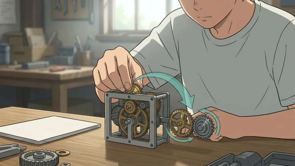 ノートに向かって数学の問題を解く学生