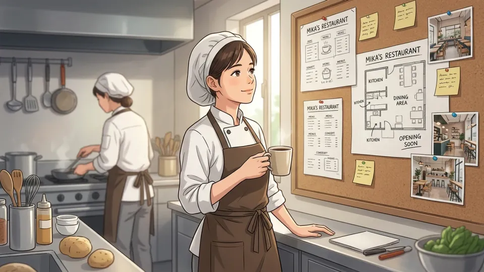 いつか自分の店を持つことを思い描く料理人