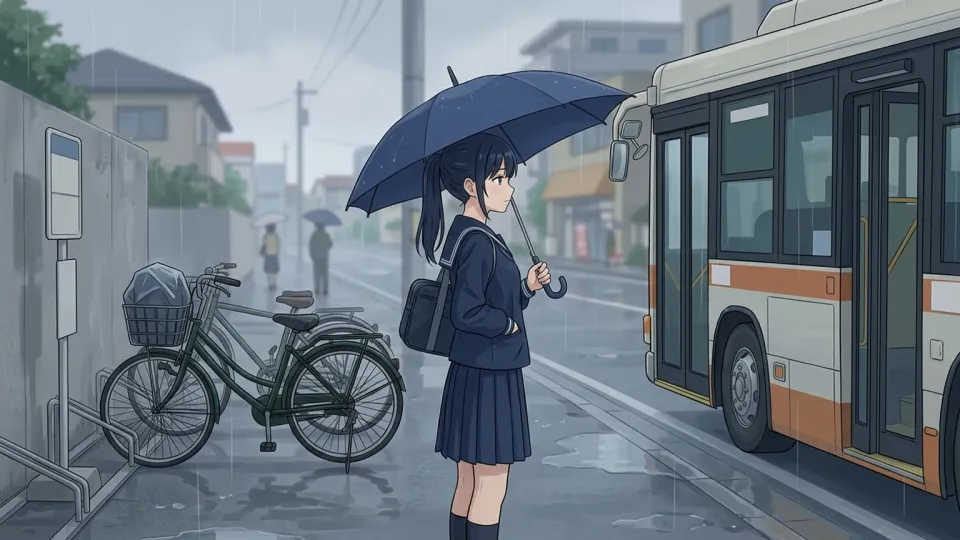 歩いて通勤する人物
