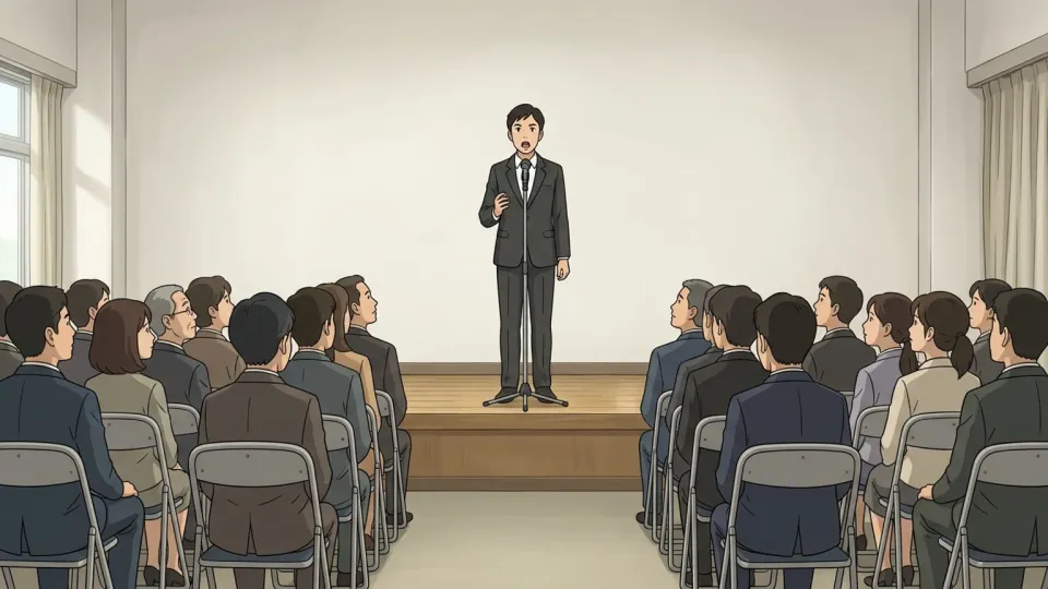 会議で演説をする大統領