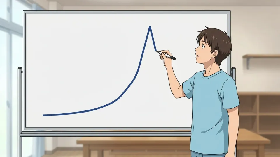 急激に上昇するグラフのイラスト