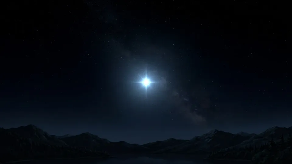 夜空に輝く明るい星