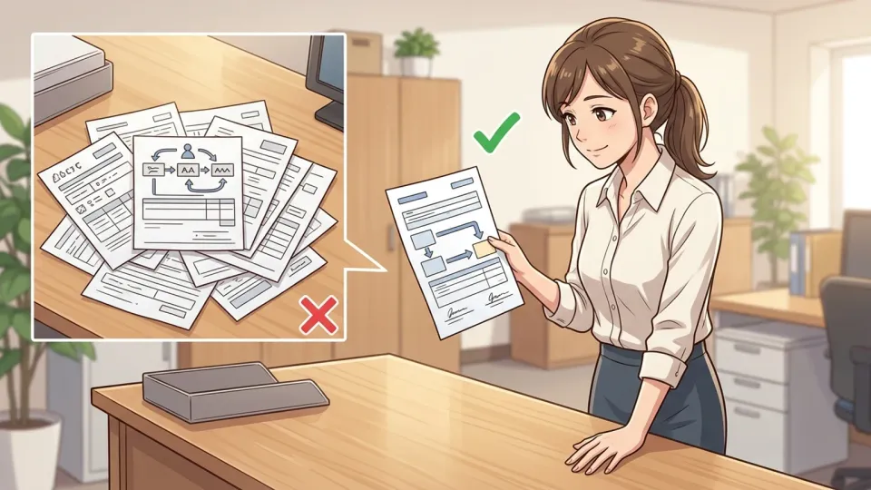 新しい書式で経費承認手続きが簡素化された様子