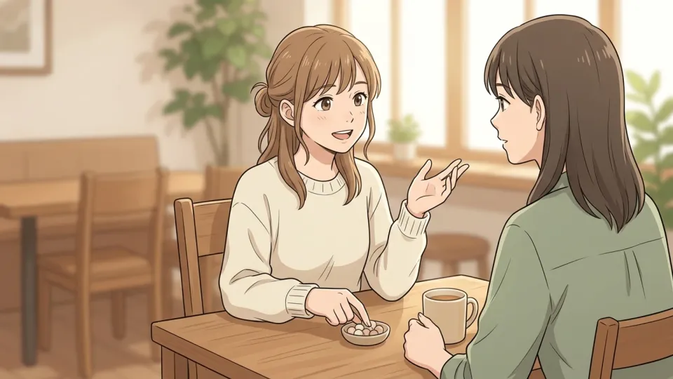 スマートフォンに手を伸ばそうとする女性の様子