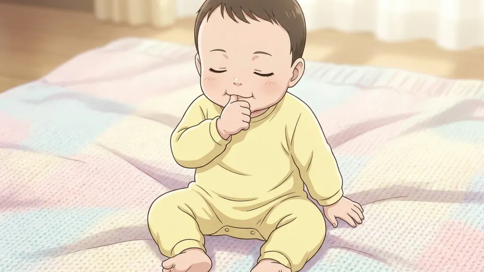 親指を吸う赤ちゃん