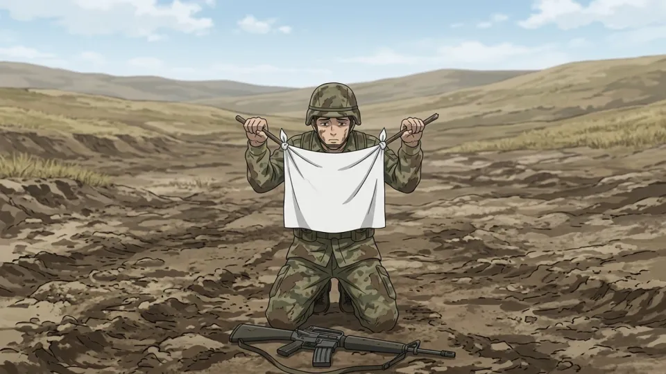 敵軍に降伏する兵士たち