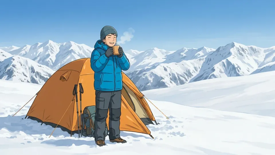 雪山で生き延びた登山者