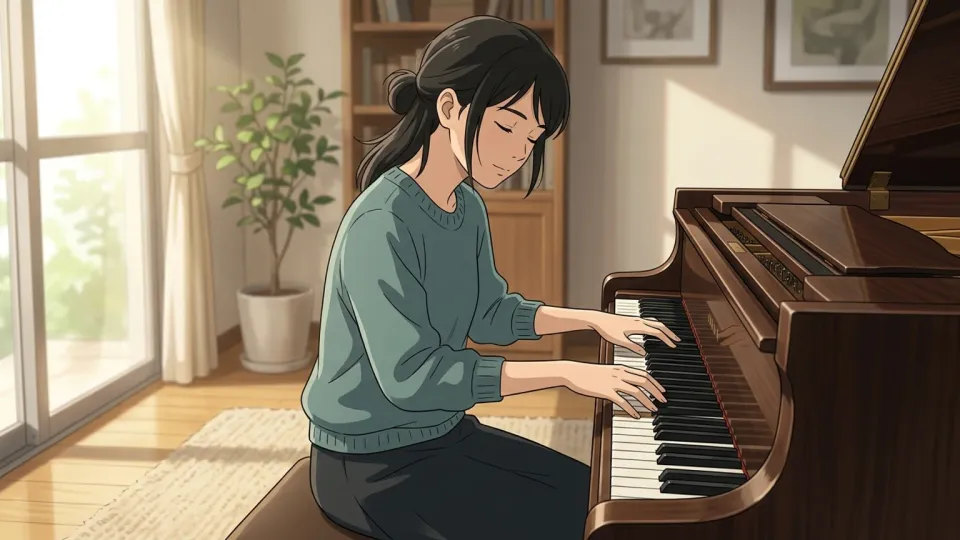 ピアノを弾く女性