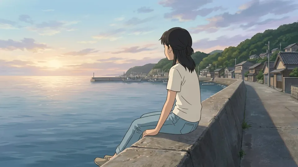 海辺の町で過ごす10代の少女