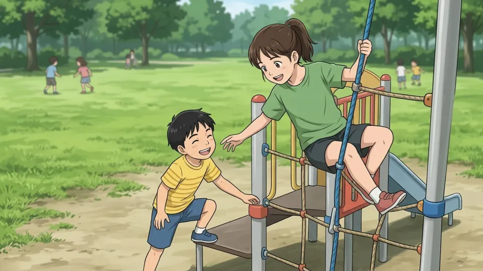 公園で遊ぶ子供たち