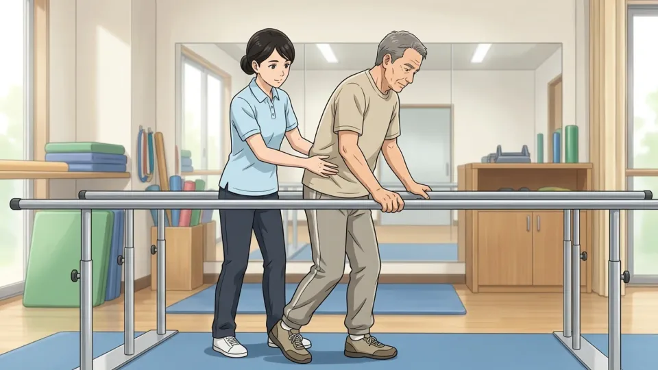 リハビリを指導する治療専門家。