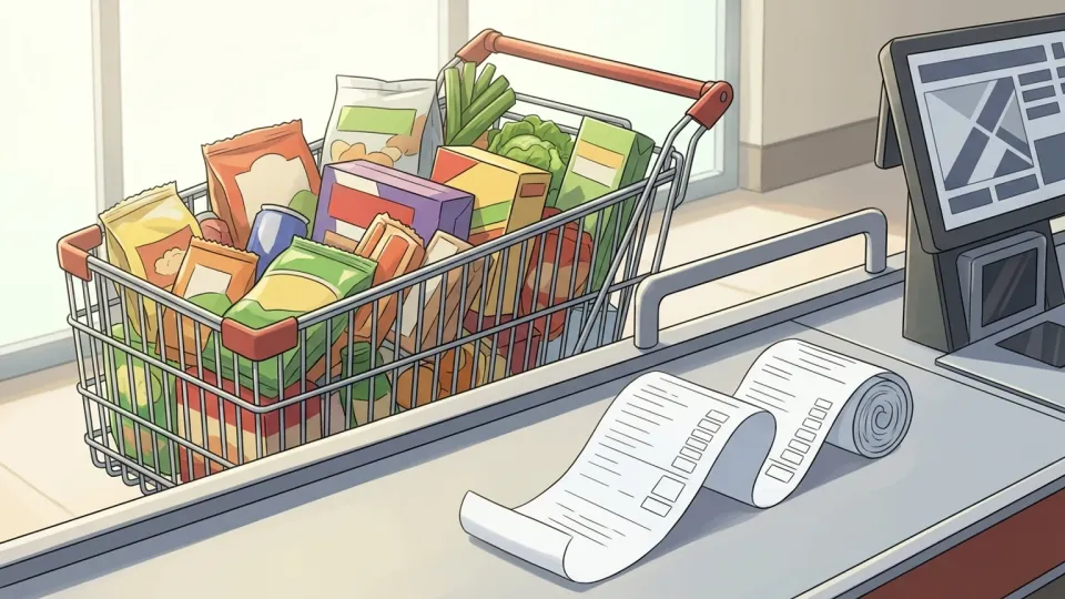 食料品の総額を示すイメージ