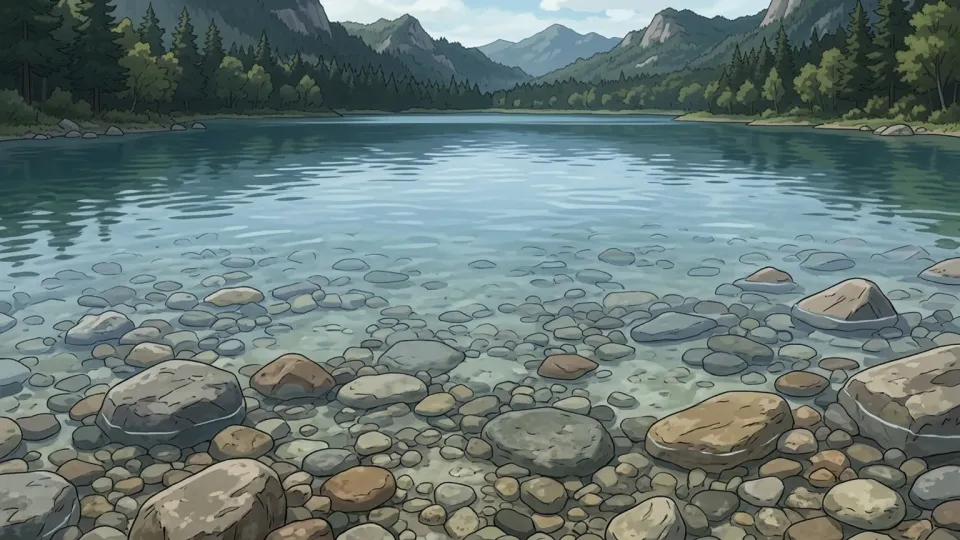 透き通った湖の水