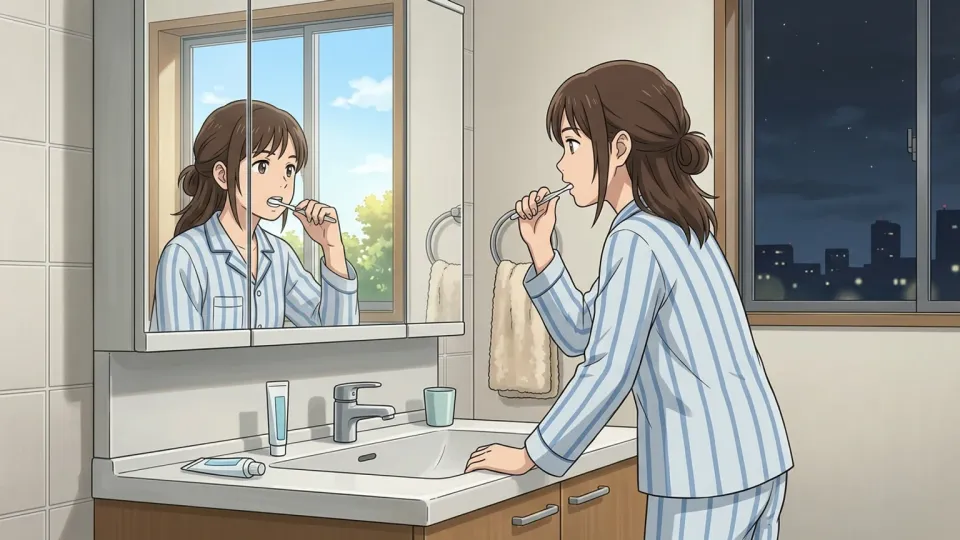 毎日2回歯を磨く人物