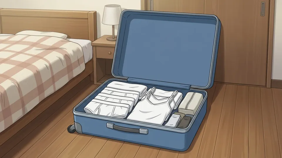旅行の荷造りをする女性