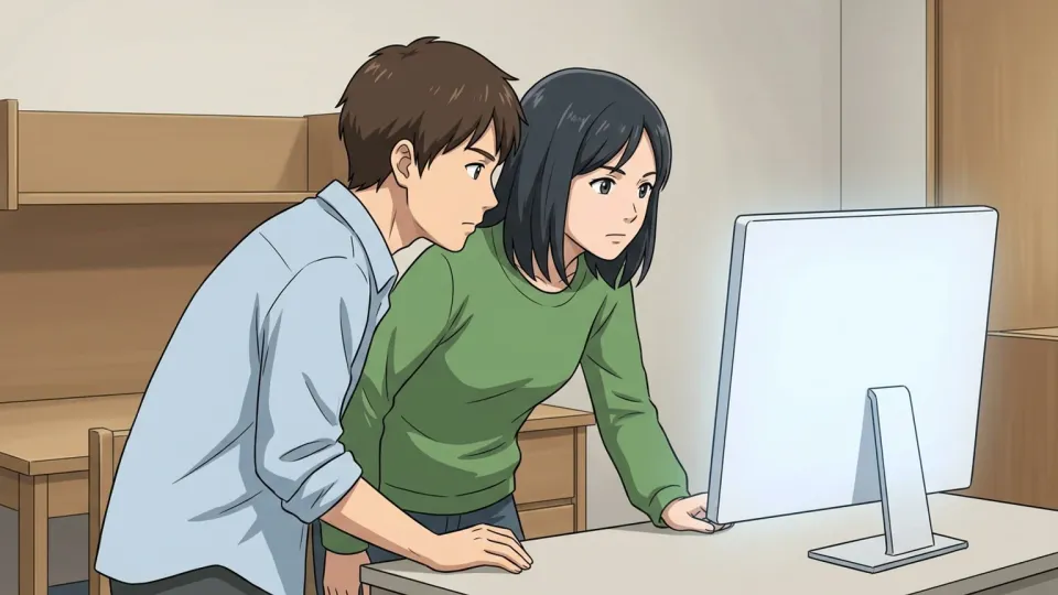 全員が1つの対象に完全に集中している様子