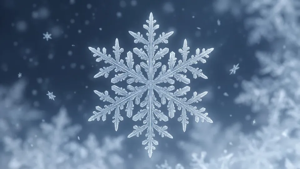 独特な雪の結晶のイラスト