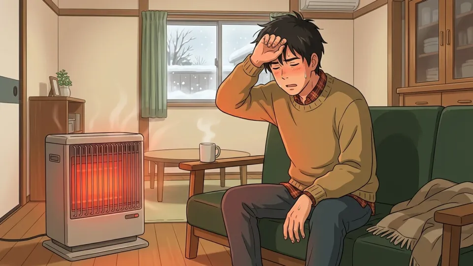 暖房が強すぎて室内が暑くなっている様子